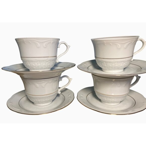 Southington Baum Golden Rhapsody Fine China Tea Coffee Cups and Saucers Set Of 4 - Picture 2 of 11